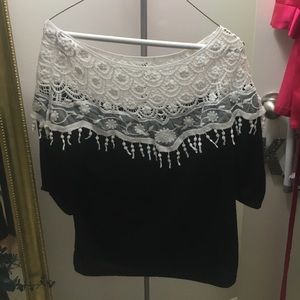 Lace black blouse